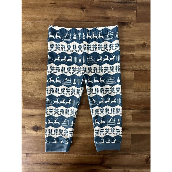 NWT SweetHoney Dreamer Pajama Set Blue Cream Sleigh Ride Fair Isle Pants Baby 6M - Picture 3 of 8